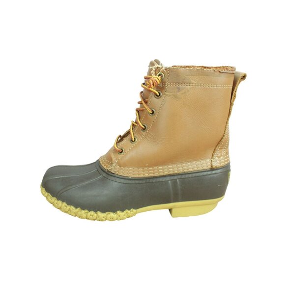 LL Bean Women's Brown Leather 8" Gore-Tex Insulated Ankle Duck Boots Size 9 M - Picture 1 of 16